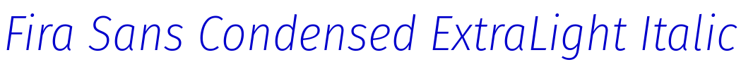 Fira Sans Condensed ExtraLight Italic шрифт